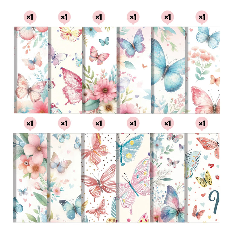 12sheets Mother's Day Scrapbooking Pads Paper Origami Butterfly Art Background Gift Decorative Paper Card Making Diy Paper Craft