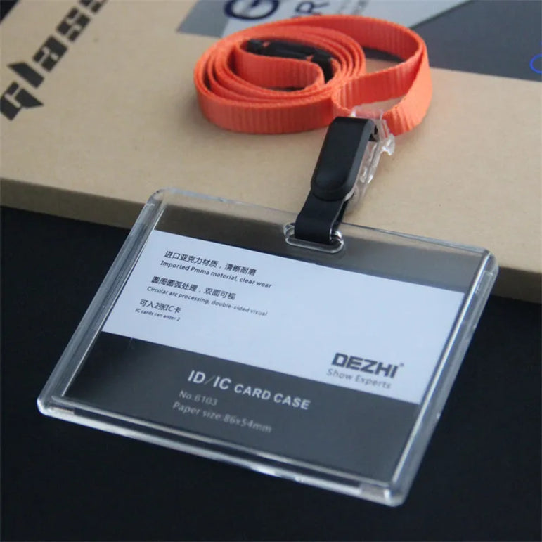 ID Card Holder Keychain Desk Accessories Photocard Holder Business Card Holder Stationery Organizer Clip Holder Office Supplies