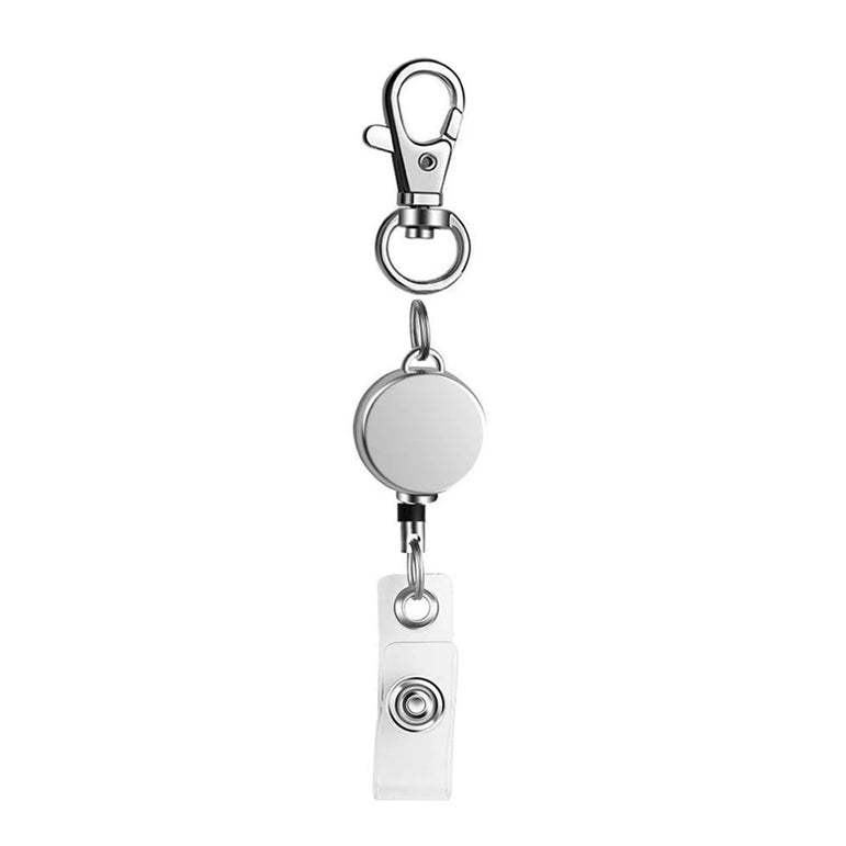 1Pcs Retractable Metal Wire Badge Reel Recoil Chain Clip Nurses Students Doctors Name Badge Holder Landyard Keychain Key Ring