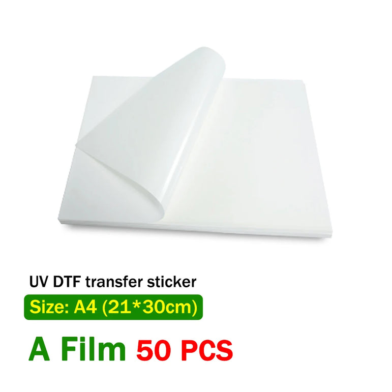 20 50 100PCS UV DTF AB film for all UV printers after transfer metal glass wood plastic Acrylic silicone waterproof sticker