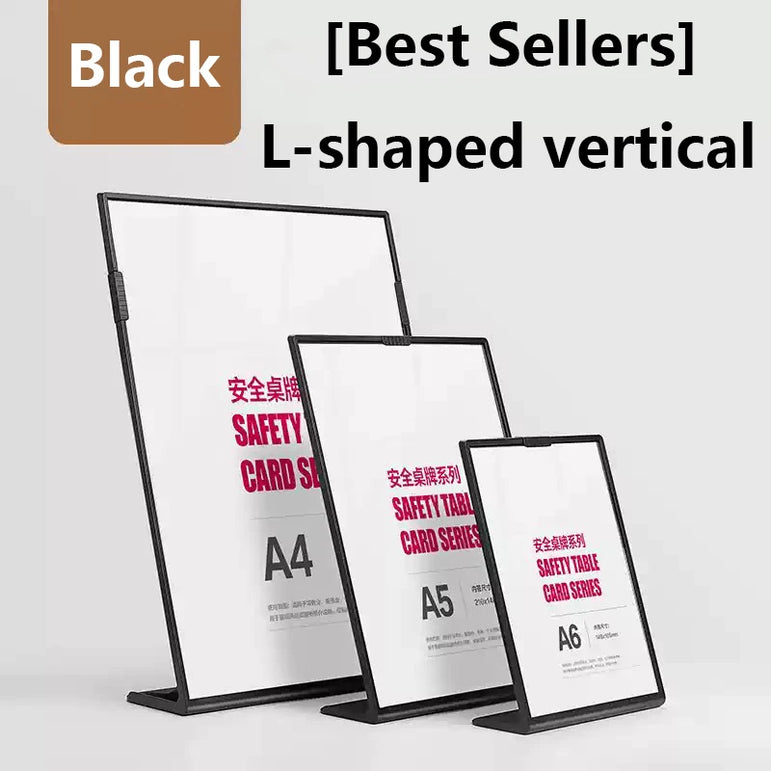 1PS A4Acrylic Panel Menu Display Stand L-Shaped Vertical Table Card Table Brand High-End Plastic Wine Catalog Menu Name Card