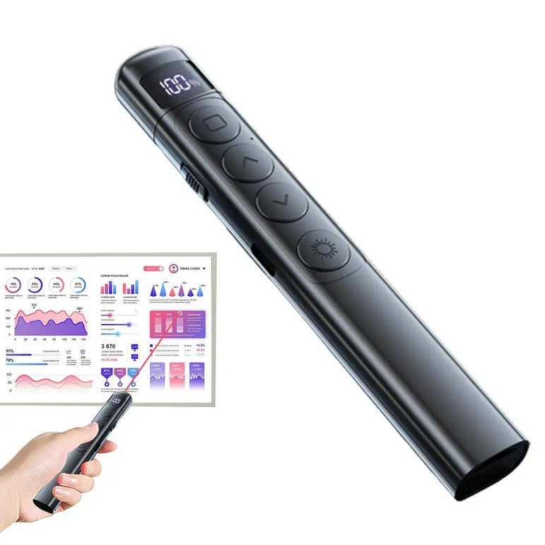 Clicker With Red Pointer 100 Days Standby Wireless Presentation Clicker Ergonomic Class Tool Presentations Supplies