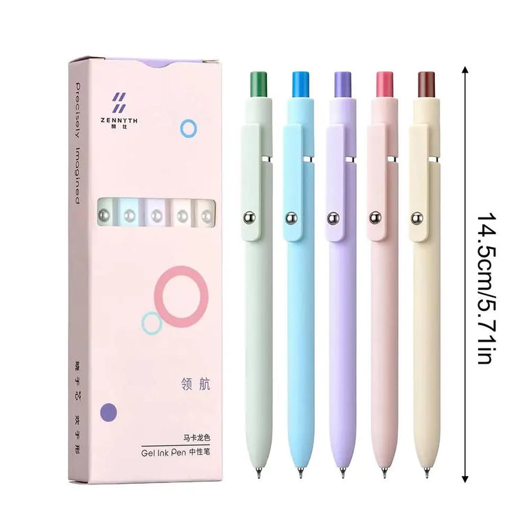 5 Pack 0.5mm Black Ink Pen Fine Tip Smooth Writing Used for Diary Notes Cute Office Study Supplies Gifts for Women Men