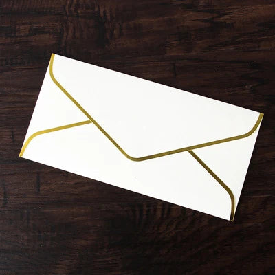 10pcs/set Gold Stamping Envelopes Creative Retro European Business Envelope Letter Paper Envelope Wedding Invitation Gift