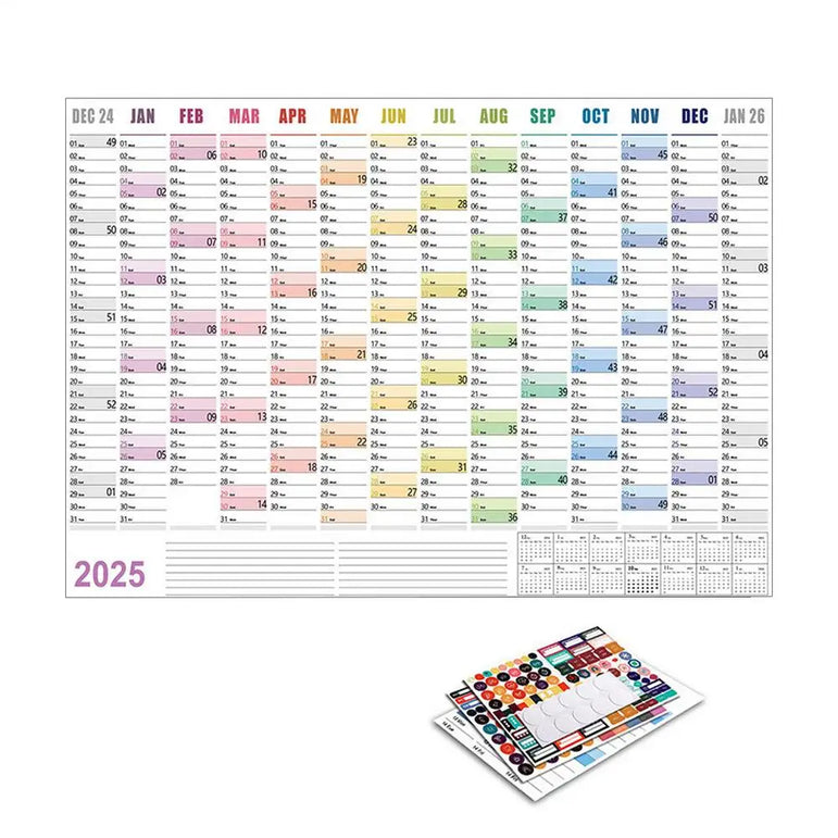 2025 Calendar Planner Sheet Large Wall Calendar Kawaii To Do List Planner Target List Schedule Organizer Office Supplies