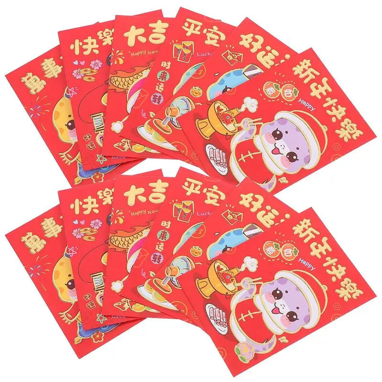 36 Pcs Cartoon Snake Envelope Paper Red Packets Chinese New Year Supply Creative Red Packet Spring Festival Present Lucky Money