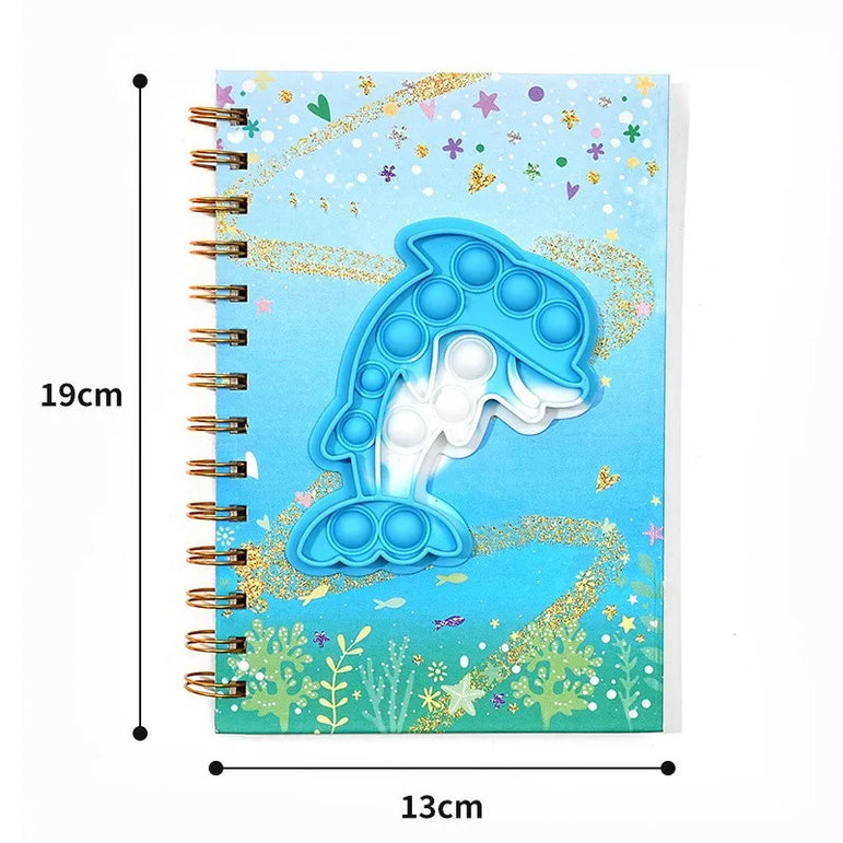 1pc Cartoon Unicorn Notebook Student Children's Silicone Decompression Bubble Coil Notebook Stationery Supplies Gifts 2025 New