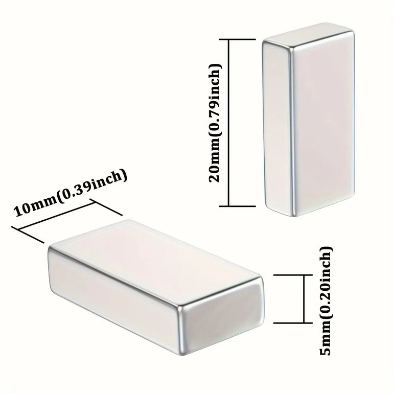 10pcs 20x10x5 Magnets Bar, Rectangular Magnets For Office And Tool Storage, Storage Magnet, Map Magnet, Drawer Closing Magnet