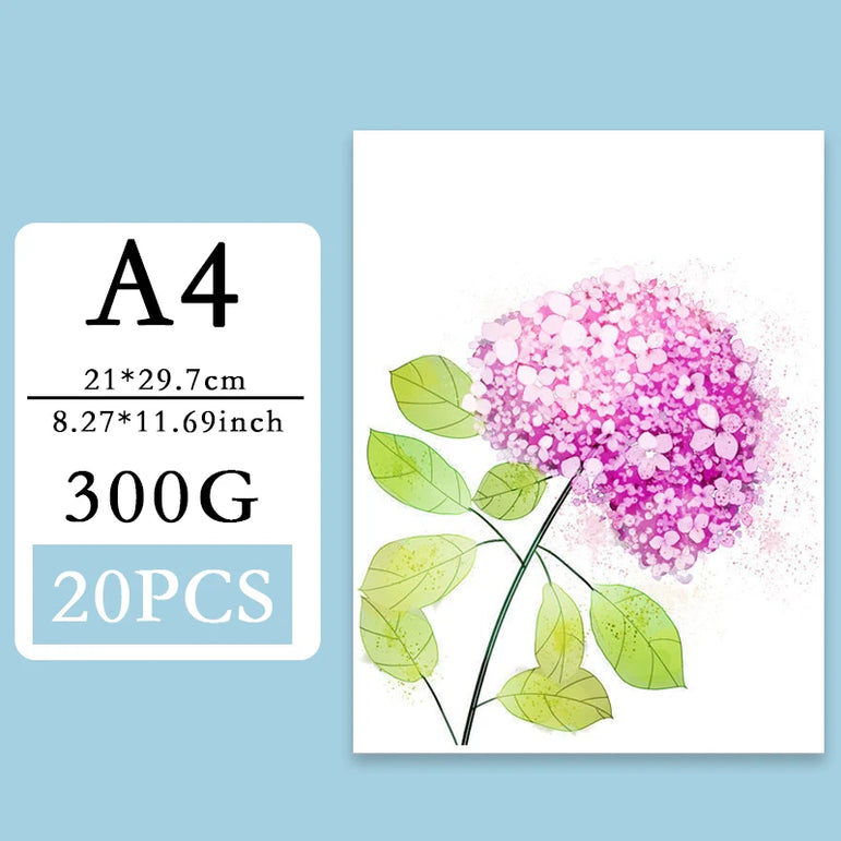 A4 180 230 300G 20/50PCS White Cardboard Paper DIY Handmade Card Thick Watercolor Painting Hand Copy Paperboard Business Card