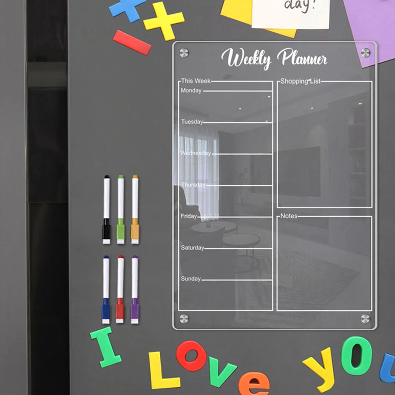 Magnetic Planner Acrylic Whiteboard For Calendar Desk Schedule Kitchen Supplies Refrigerator Message Board Dry Erase Board With