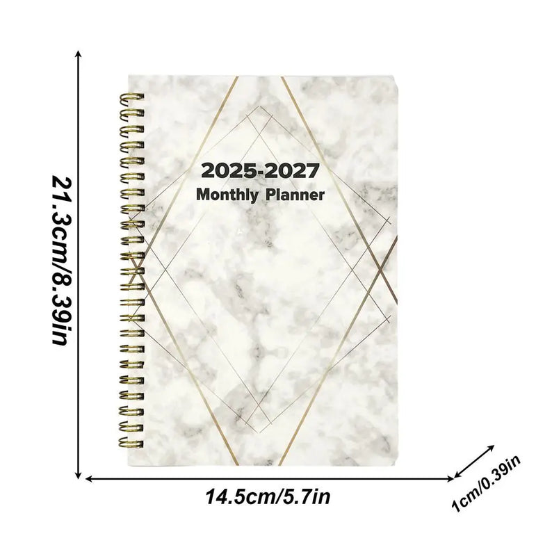 Yearly Planner 2025-2027 3 Year Monthly Planner Calendar Planner Daily Notebook Planner 2025-2027 Daily Organizer For Activities