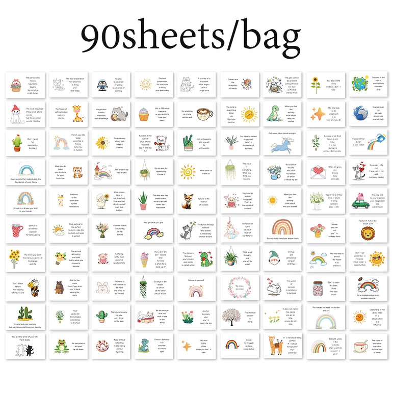 90pcs Inspirational Affirmation CardsMotivational QuotesMotivational InspirationBlessing CardsBirthday GiftsMessage Small Cards
