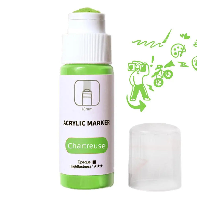 Mop Marker Quick Drying 18mm Tip Acrylic Marker Pen Permanent Fade-Resistant Ink For Murals Canvas Metal Glass Paper Wood 60ml