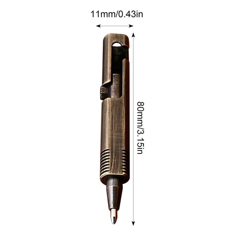 Mini Brass Pen Pocket Ballpoint Pen Signature Pen Small Bolt Action Ballpoint Pen Refillable Retractable Pens