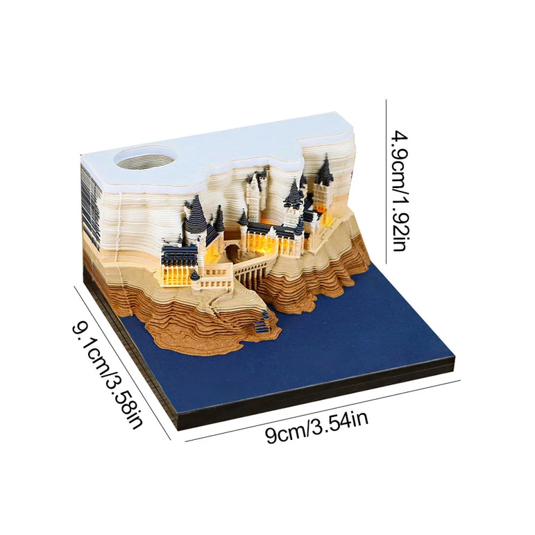 Castl Desk Calendar 2025 Tear-Away 3D Calendar Memo Pad Creative Desk Calendar DIY Notes Notepad 3D Art Calendar Paper