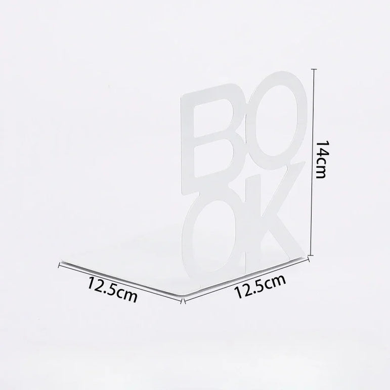 1Pcs Bookend Book Stand Support Sample Bookend Iron Desktop Art Non Slip Rack Shelf Holder School Stationery Office Accessories