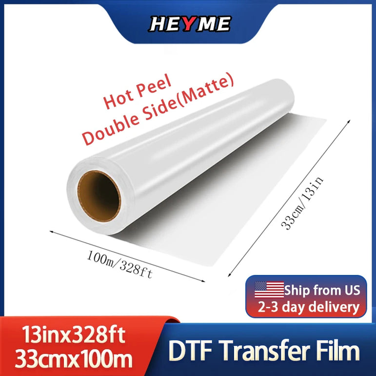 Heyme DTF Film Roll 33cm/40cm/60cm*100m PET Transfer Film Printing For Digital Inkjet For Direct Transfer Film Printing