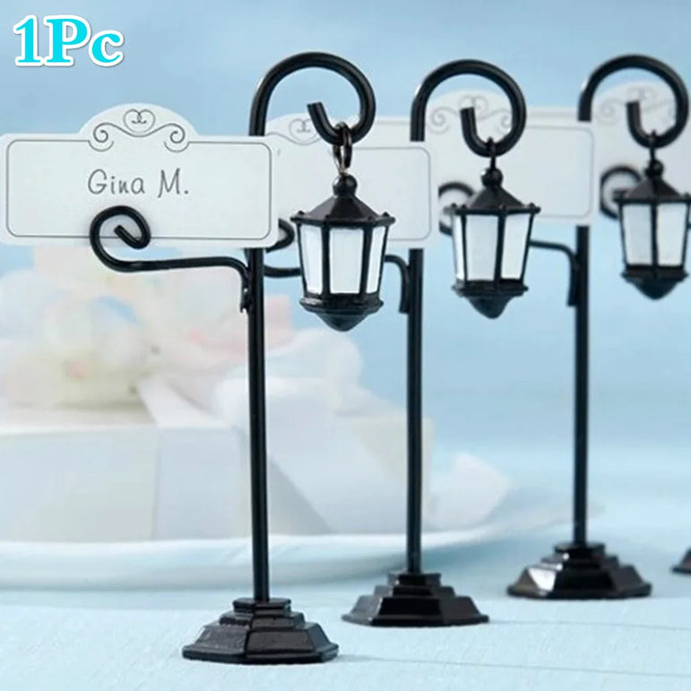 1Pcs Streetlight Shape Wedding Favors Supplies Decoration Reception Clip Number Place Cards Name Holder Seat Desk Accessories