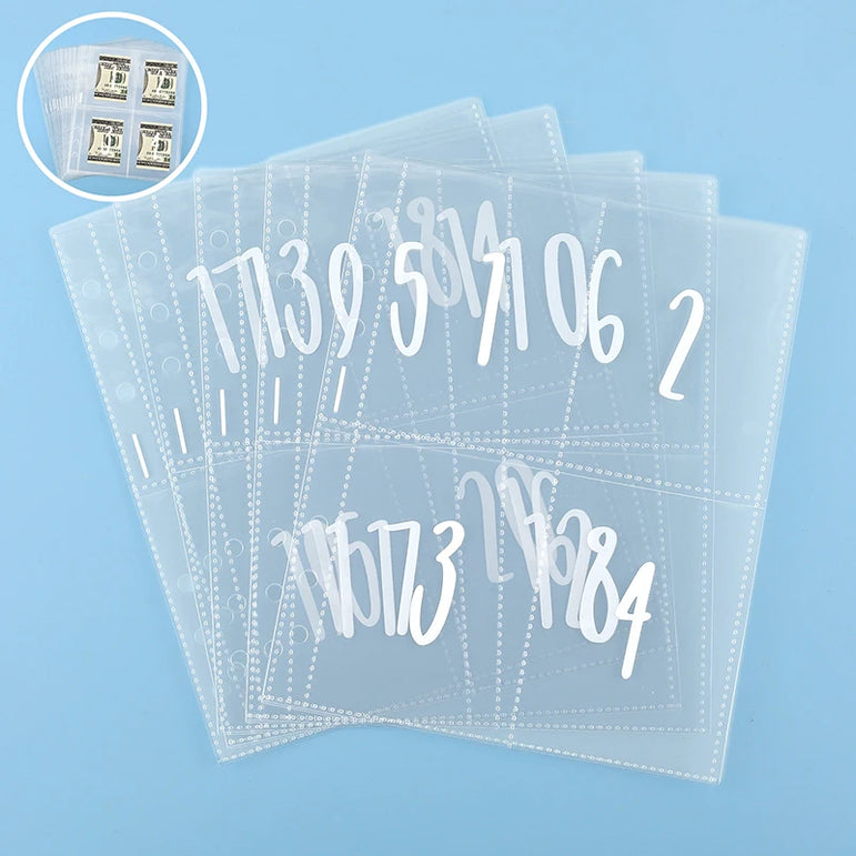 25 Sheets Of 100 Envelopes Save Money Challenge Pre-marked 1-100 Money Bag Cash Filler A5 Ring Adhesive Insertion Replacement