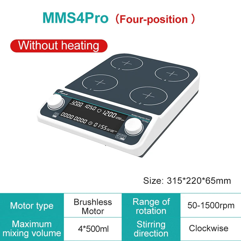 JOANLAB Multiple Magnetic Stirrer Hot Plate Digital Display Laboratory Stirrer Magnetic Mixer Heating Four-station Six-Position