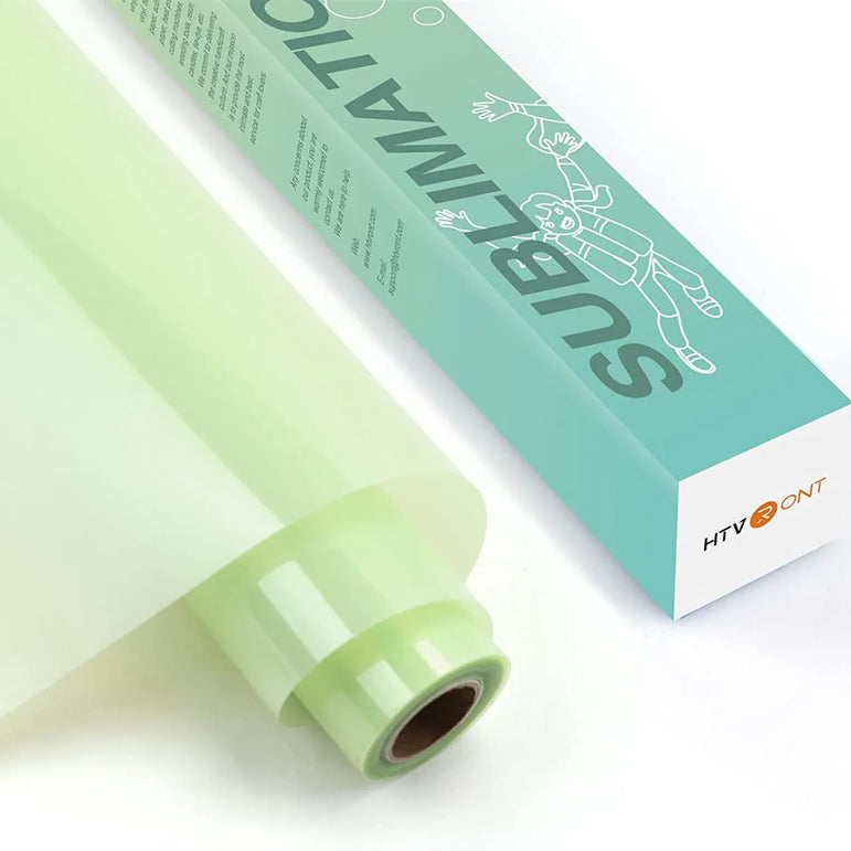 HTVRONT 12"X10FT Sublimation HTV Vinyl for Light-Colored Shirts Clear Dye Sub Heat Transfer Vinyl for Sublimation Cotton Fabric