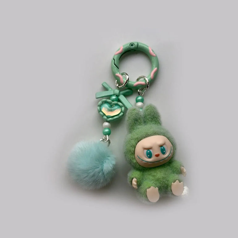 Flocking Mini Labu Labu Baby-free Keychain Rubber-lined Cute Particle Baby Walk Bag Mobile Phone Pendant Cute Pendant