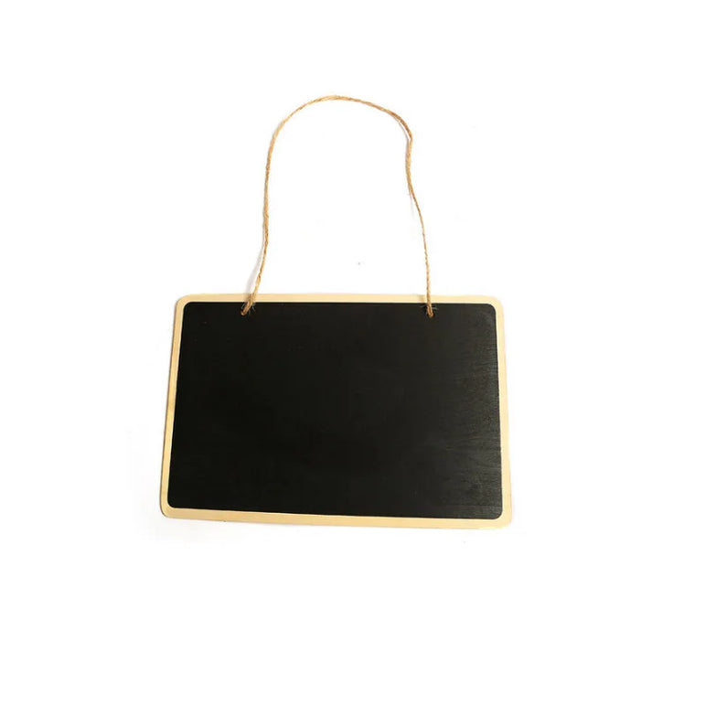Creative Mini Reusable Wood Erasable Chalkboards with Hanging String Decorative Display Black Square Message Board Craft Gifts