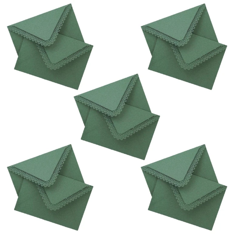 10x Lace Paper Envelopes Gift Small Invitation Envelopes for Thanksgiving Greeting Cards Party Invitations
