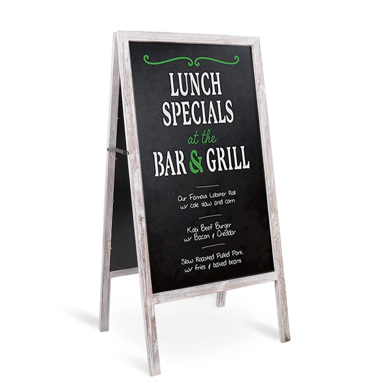 Magnetic Sandwich Writing Board A-Frame Drawing Painting Board Menu Display Sidewalk Wooden Chalkboard Free Standing