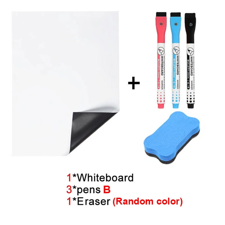 A5 Size Magnetic Whiteboard Pens Fridge Dry Erase White Board Refrigerator Magnet Note Home Soft Flexible Remind Message Boards