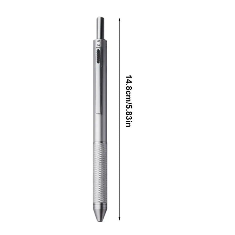4 In 1 Multifunction Gel Pens Gravity Sensor Metal Retractable Ballpoint Pen 3 Color 0.7mm Ballpoint+0.5mm Mechanical Pencil