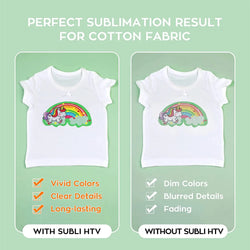 HTVRONT 12"X5FT Sublimation HTV Vinyl for Dark/Light Colored Shirts Dye Sub Heat Transfer Vinyl for Sublimation Cotton Fabric