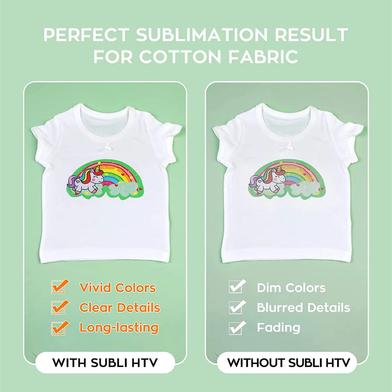 HTVRONT 12"X5FT Sublimation HTV Vinyl for Dark/Light Colored Shirts Dye Sub Heat Transfer Vinyl for Sublimation Cotton Fabric