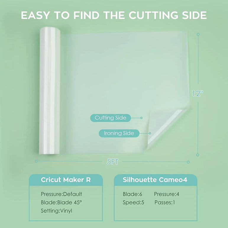 HTVRONT 12"X10FT Sublimation HTV Vinyl for Light-Colored Shirts Clear Dye Sub Heat Transfer Vinyl for Sublimation Cotton Fabric