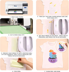 HTVRONT 12"X10FT Sublimation HTV Vinyl for Light-Colored Shirts Clear Dye Sub Heat Transfer Vinyl for Sublimation Cotton Fabric