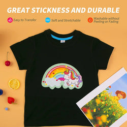 HTVRONT 10 / 6 Sheets 8.5x11in Heat Transfer Paper For Dark Fabric Cotton T-Shirt DIY Iron On Printable Heat Transfer Vinyls