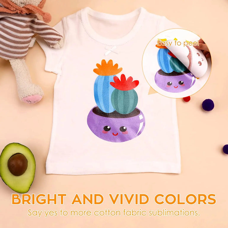 HTVRONT 12"X10FT Sublimation HTV Vinyl for Light-Colored Shirts Clear Dye Sub Heat Transfer Vinyl for Sublimation Cotton Fabric