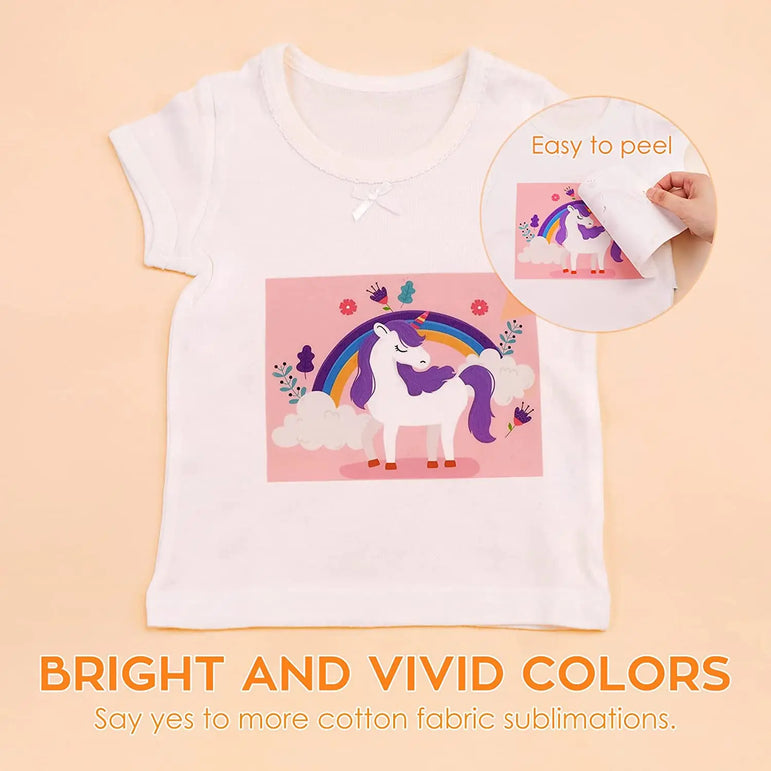HTVRONT 12"X10FT Sublimation HTV Vinyl for Light-Colored Shirts Clear Dye Sub Heat Transfer Vinyl for Sublimation Cotton Fabric