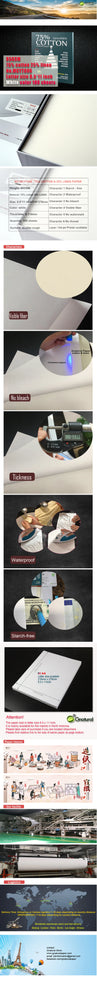 85gsm US 75% cotton 25% linen paper,Letter size 216*279mm,White color,Visible fiber, Starch-free,Waterproof,100 sheets,MCYT006
