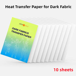 HTVRONT 10 / 6 Sheets 8.5x11in Heat Transfer Paper For Dark Fabric Cotton T-Shirt DIY Iron On Printable Heat Transfer Vinyls