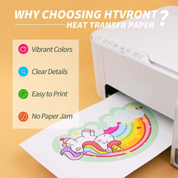 HTVRONT 10 / 6 Sheets 8.5x11in Heat Transfer Paper For Dark Fabric Cotton T-Shirt DIY Iron On Printable Heat Transfer Vinyls