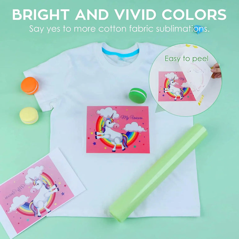 HTVRONT 12"X5FT Sublimation HTV Vinyl for Dark/Light Colored Shirts Dye Sub Heat Transfer Vinyl for Sublimation Cotton Fabric