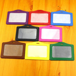 2023 1PC Colorful No zipper Badge Card Set Double-Sided Transparent PU Imitation Leather Credit Card Holder Work Supplies