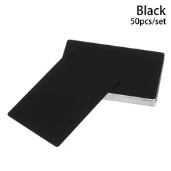 50Pcs/Set DIY Laser Engraving Metal Business Card Aluminum Alloy Blank Card for Marking Special Logo Printing Card Office Supply