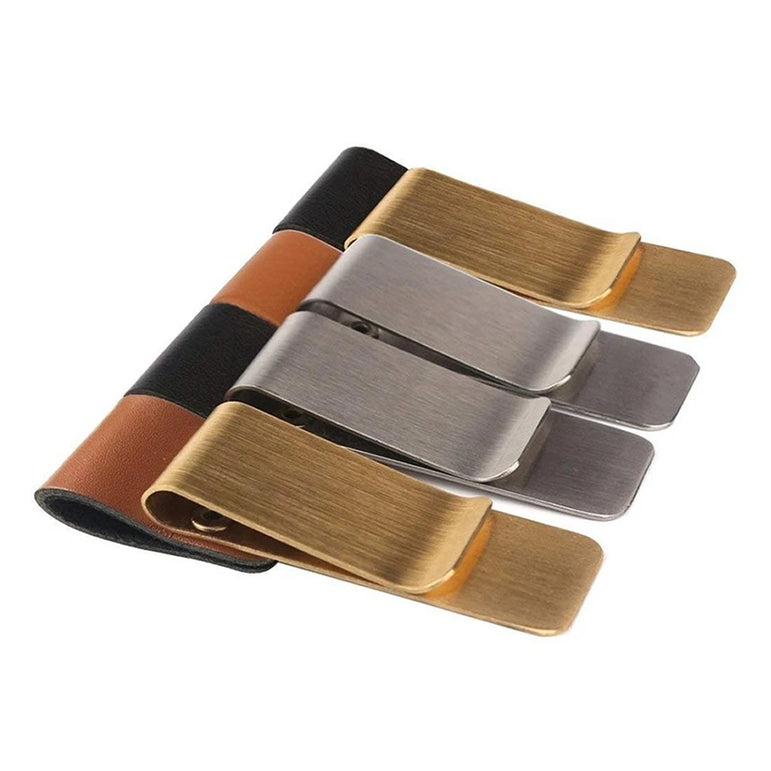 1Pc Metal Leather Pen Holder Brass Stainless Steel Pencil Clip Vintage Dairy Notebook Metal Clip Clipboards Pen Holder Pen Clip