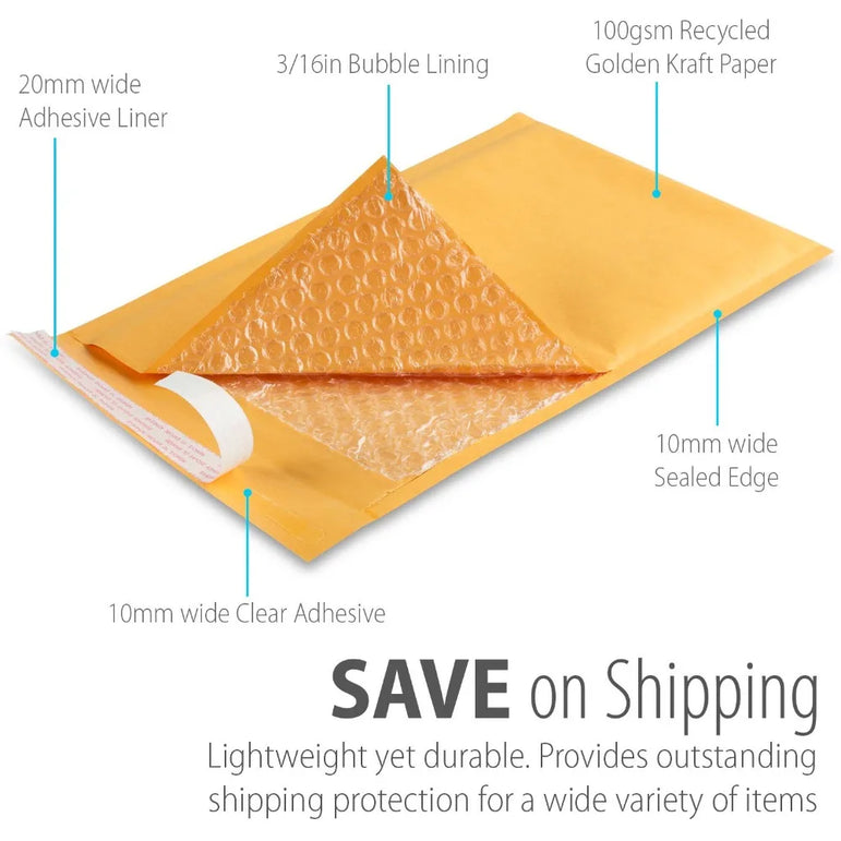 10PCS/15 sizes Kraft Bubble Envelopes Paper Padded Mailers Shipping Packaging Envelope Mailing Courier Postal Storage Encelopes