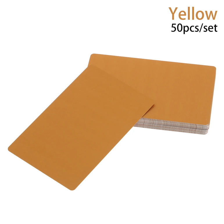 50Pcs/Set DIY Laser Engraving Metal Business Card Aluminum Alloy Blank Card for Marking Special Logo Printing Card Office Supply
