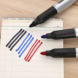 3pcs/set Classic Black Red Blue Permanent Marker Indelible Waterproof Oily Pens Waterproof Markers Pen Office School Stationery