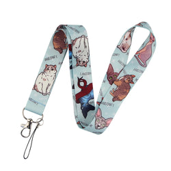 LT683 Cute Sloth Painting Art Neck Strap Lanyards Keychain Badge Holder ID Card Pass Hang Rope Lariat Key Ring Accessories Gifts