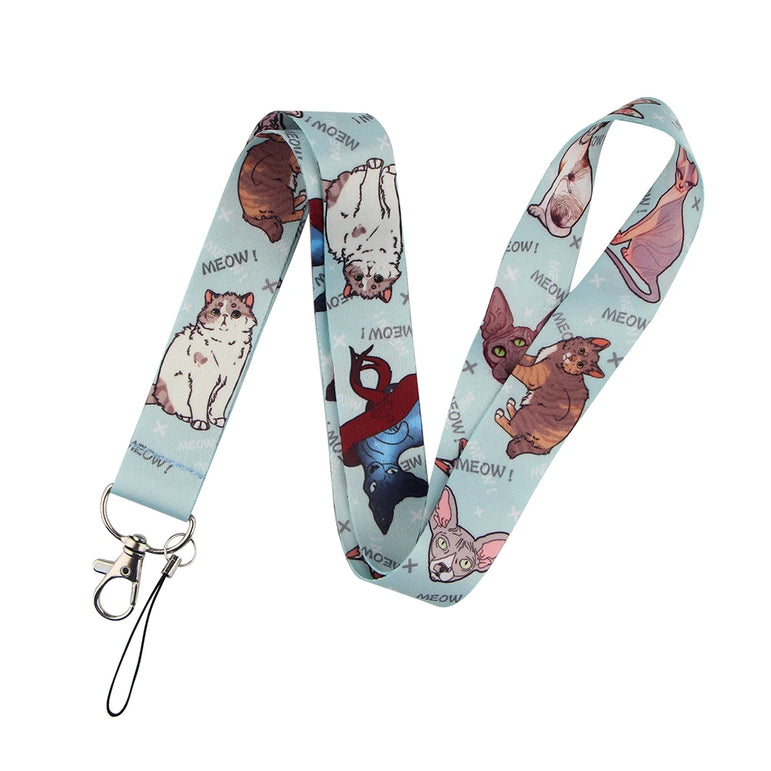 LT683 Cute Sloth Painting Art Neck Strap Lanyards Keychain Badge Holder ID Card Pass Hang Rope Lariat Key Ring Accessories Gifts